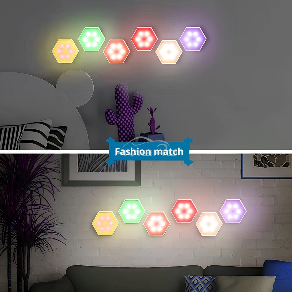 Luces de casa hexagonales